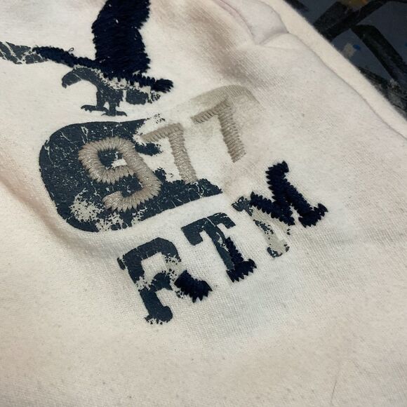 American Eagle 917 RTM Fleece Shorts w Half-Embroidered, Half-Printed Logo (L/G) - Picture 3 of 12